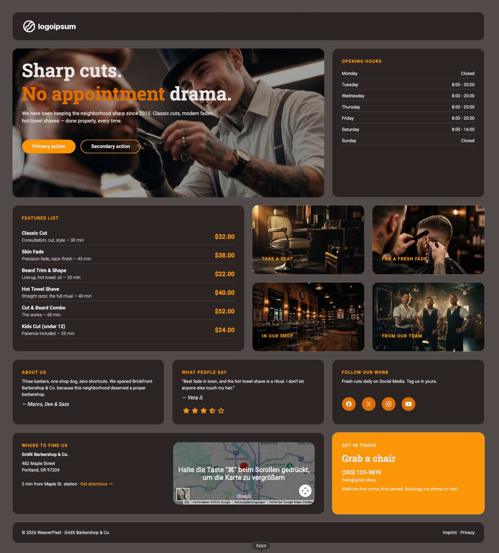 Example of an barber shop