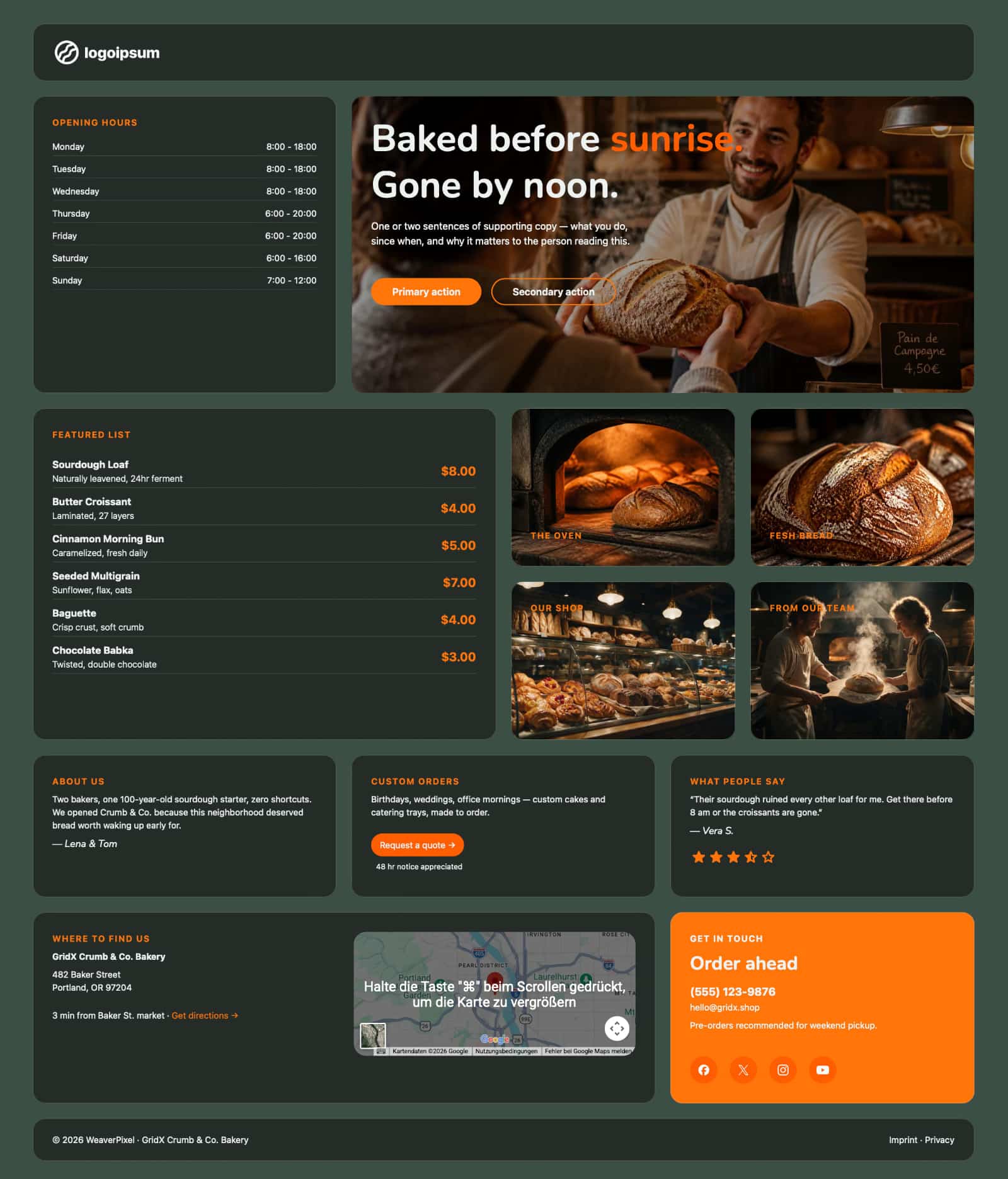 Example of a bakery